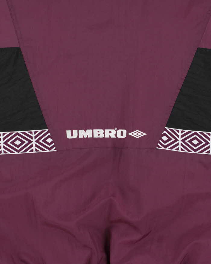 Vintage 1990s Umbro Quilt Lined Hooded Shell Bomber Jacket - XL