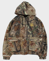 Vintage Y2K 00s Realtree AP Khaki Camouflage Quilt Lined Hooded Jacket - XL