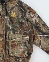 Vintage Y2K 00s Realtree AP Khaki Camouflage Quilt Lined Hooded Jacket - XL