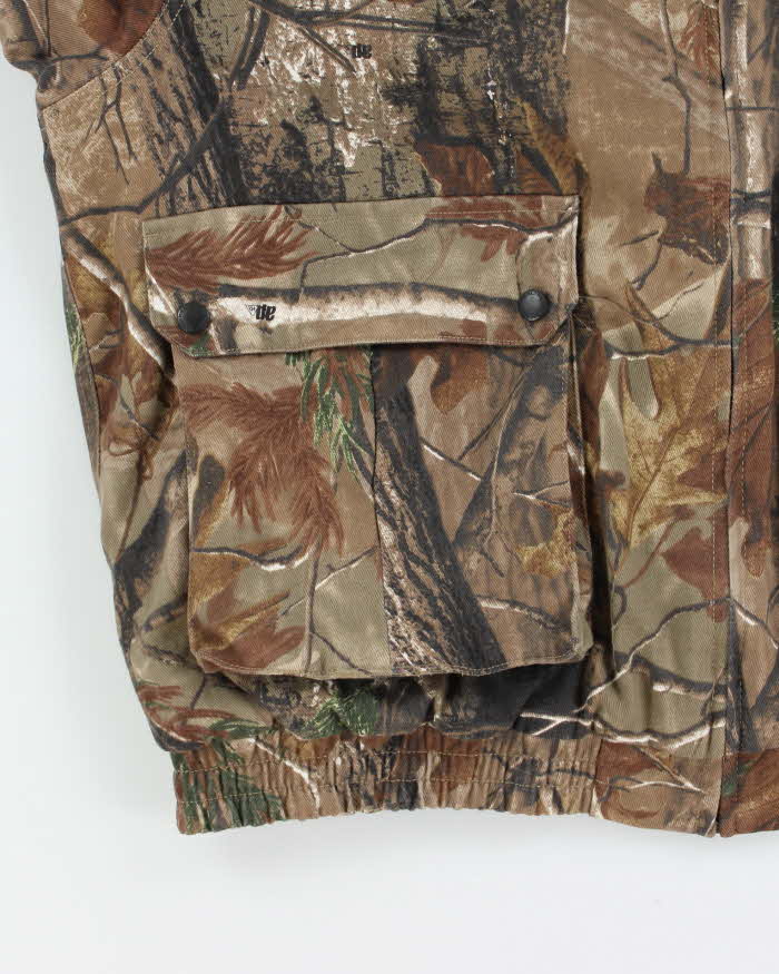 Vintage Y2K 00s Realtree AP Khaki Camouflage Quilt Lined Hooded Jacket - XL