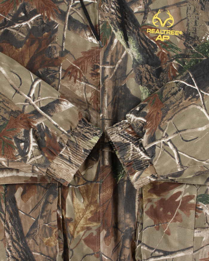 Vintage Y2K 00s Realtree AP Khaki Camouflage Quilt Lined Hooded Jacket - XL