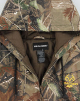 Vintage Y2K 00s Realtree AP Khaki Camouflage Quilt Lined Hooded Jacket - XL