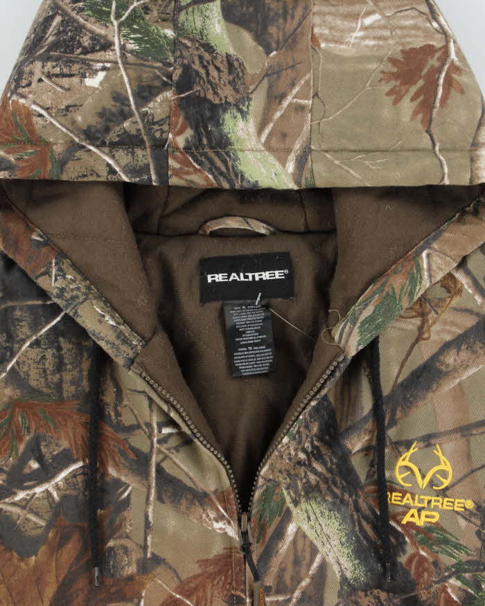 Vintage Y2K 00s Realtree AP Khaki Camouflage Quilt Lined Hooded Jacket - XL