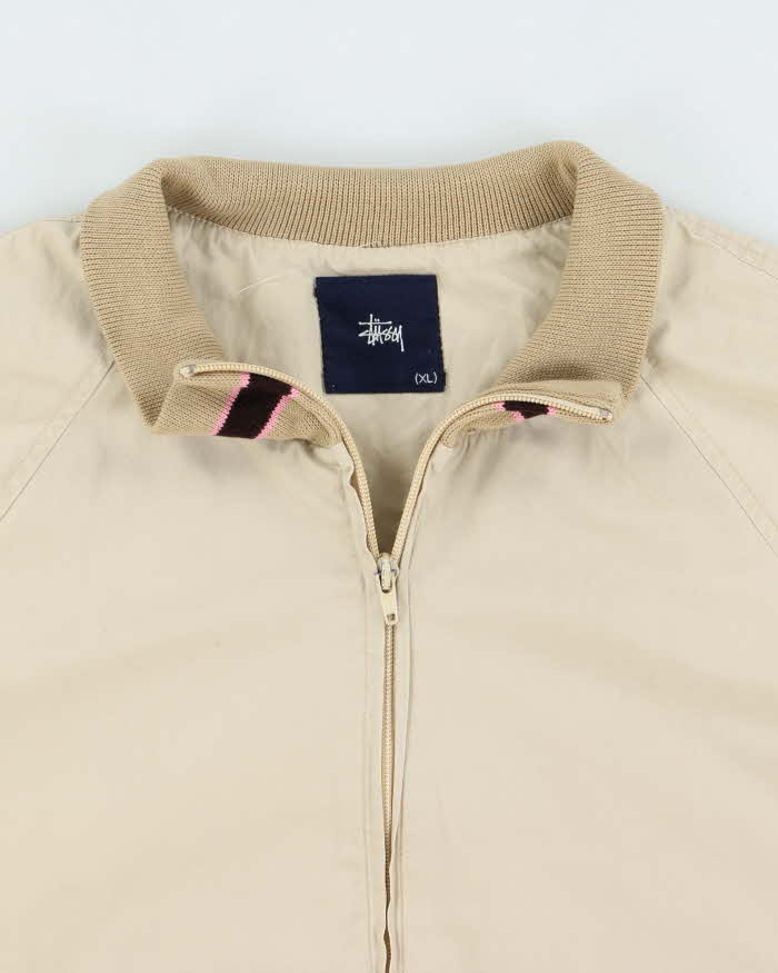 Vintage Y2K 00s Stussy Made In USA Spell Out Harrington Jacket - XL