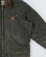 Vintage Y2K 2007 Carhartt J97 Detroit Moss Green Blanket Lined Workwear Jacket - XL