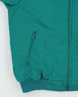 Vintage 1990s Eddie Bauer Windfoil Fleece Lined Soft Shell Bomber Jacket - L