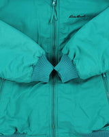 Vintage 1990s Eddie Bauer Windfoil Fleece Lined Soft Shell Bomber Jacket - L
