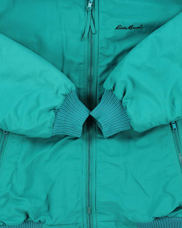 Vintage 1990s Eddie Bauer Windfoil Fleece Lined Soft Shell Bomber Jacket - L
