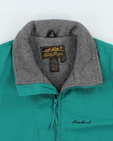 Vintage 1990s Eddie Bauer Windfoil Fleece Lined Soft Shell Bomber Jacket - L