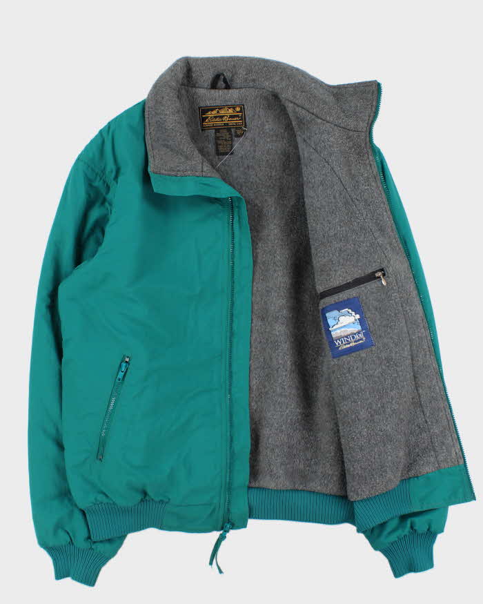 Vintage 1990s Eddie Bauer Windfoil Fleece Lined Soft Shell Bomber Jacket - L