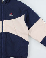 Vintage 1990s Adidas Quilt Lined Spell Out Hooded Shell Jacket - M
