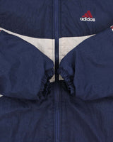 Vintage 1990s Adidas Quilt Lined Spell Out Hooded Shell Jacket - M