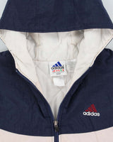 Vintage 1990s Adidas Quilt Lined Spell Out Hooded Shell Jacket - M