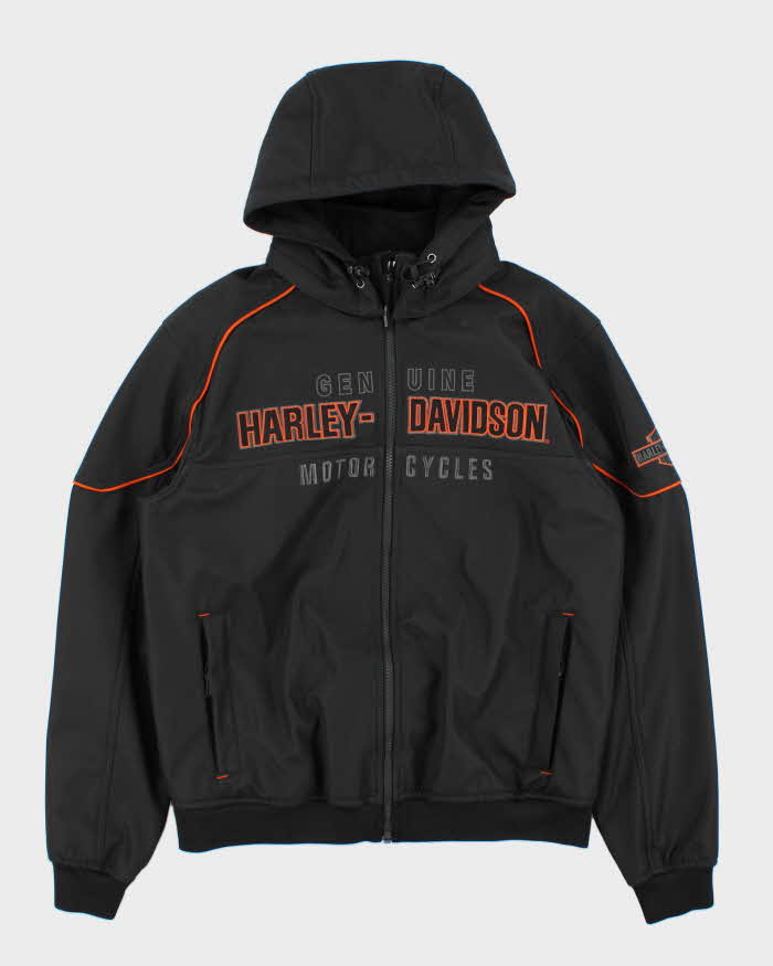 Vintage Harley Davidson Idyll Waterproof Shell Hooded Biker Jacket - M