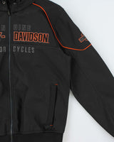 Vintage Harley Davidson Idyll Waterproof Shell Hooded Biker Jacket - M