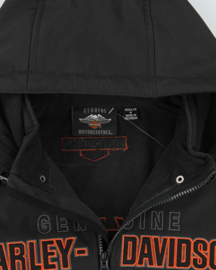 Vintage Harley Davidson Idyll Waterproof Shell Hooded Biker Jacket - M