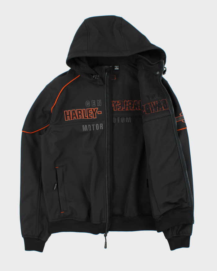 Vintage Harley Davidson Idyll Waterproof Shell Hooded Biker Jacket - M