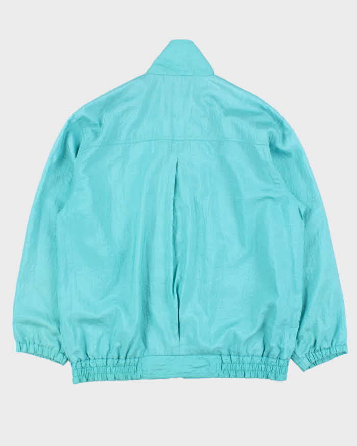 Vintage 1980s Mizuno Spearmint Green Satin Shell Windbreaker Jacket - M