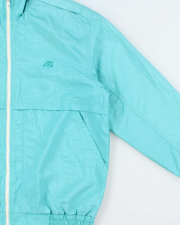 Vintage 1980s Mizuno Spearmint Green Satin Shell Windbreaker Jacket - M