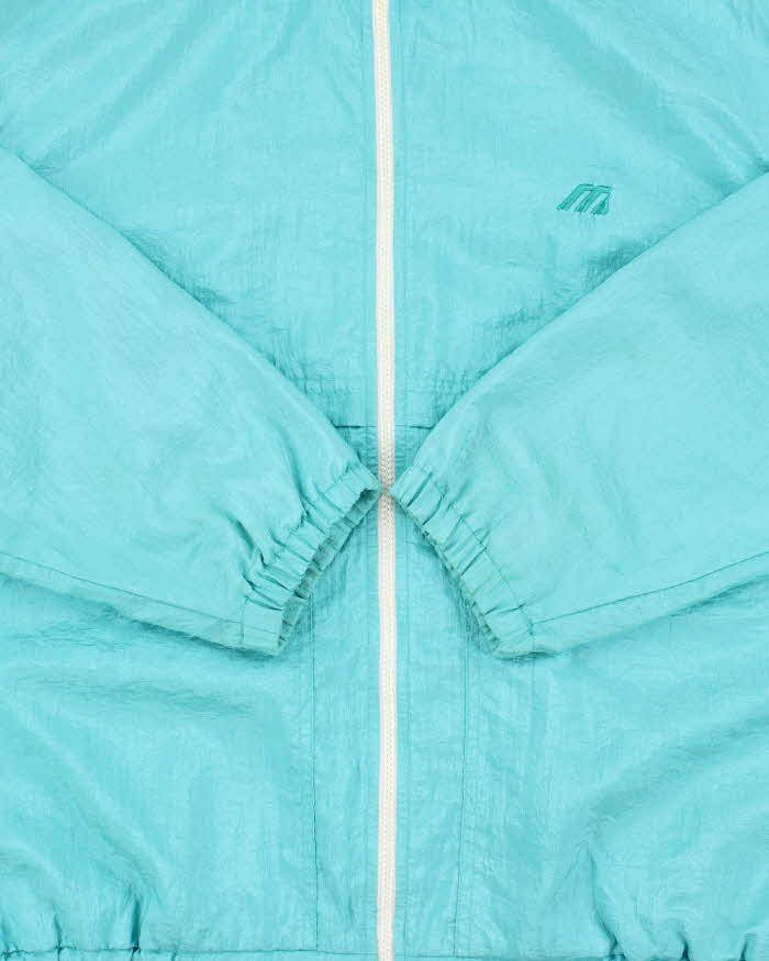 Vintage 1980s Mizuno Spearmint Green Satin Shell Windbreaker Jacket - M
