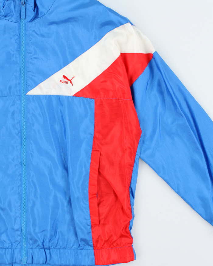 Vintage 1980s Puma Tri-Colour Shell Windbreaker Jacket - S