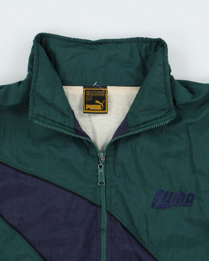 Vintage 1990s Puma Two-Tone Shell Windbreaker Jacket - L