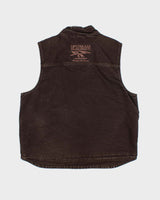 Vintage Carhartt V33 DKB Sherpa Lined Canvas Workwear Gilet - L