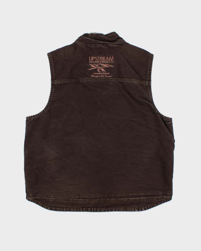 Vintage Carhartt V33 DKB Sherpa Lined Canvas Workwear Gilet - L