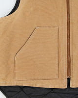 Vintage 1990s Carhartt V01 BRN Arctic Quilt Lined Made In USA Canvas Workwear Gilet - XXL