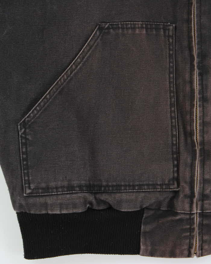 Vintage Walls ThermaInsulated Quilt Lined Canvas Hooded Workwear Bomber Jacket - M