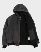 Vintage Walls ThermaInsulated Quilt Lined Canvas Hooded Workwear Bomber Jacket - M