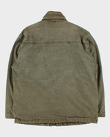 Vintage 1990s Valentino Jeans Blanket Quilt Lined Khaki Chore Workwear Jacket - L
