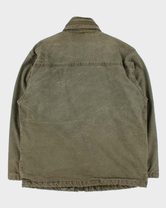 Vintage 1990s Valentino Jeans Blanket Quilt Lined Khaki Chore Workwear Jacket - L