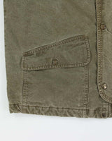 Vintage 1990s Valentino Jeans Blanket Quilt Lined Khaki Chore Workwear Jacket - L