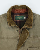 Vintage 1990s Valentino Jeans Blanket Quilt Lined Khaki Chore Workwear Jacket - L