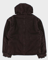 Vintage 2008 Carhartt J141 DKB Active Sherpa Lined Canvas Hooded Workwear Jacket - XL