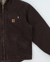 Vintage 2008 Carhartt J141 DKB Active Sherpa Lined Canvas Hooded Workwear Jacket - XL