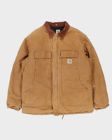 Vintage 00s Carhartt CO3 BRN Arctic Quilt Lined Duck Canvas Workwear Chore Jacket - XL
