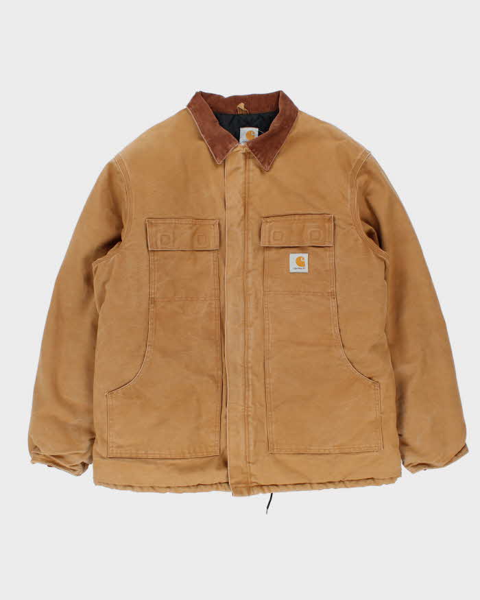 Vintage 00s Carhartt CO3 BRN Arctic Quilt Lined Duck Canvas Workwear Chore Jacket - XL