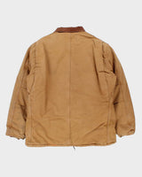 Vintage 00s Carhartt CO3 BRN Arctic Quilt Lined Duck Canvas Workwear Chore Jacket - XL