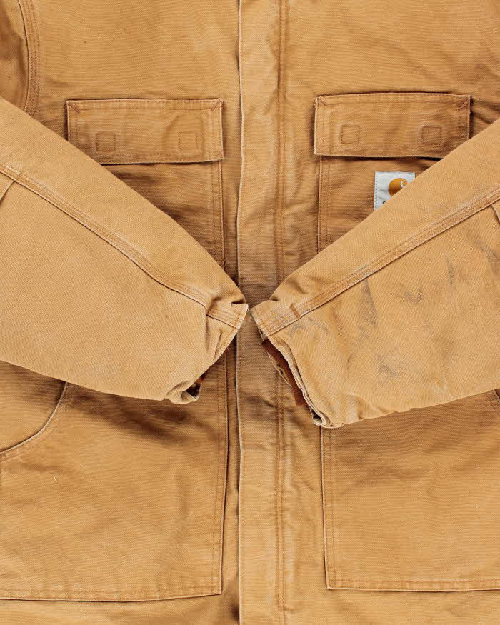 Vintage 00s Carhartt CO3 BRN Arctic Quilt Lined Duck Canvas Workwear Chore Jacket - XL