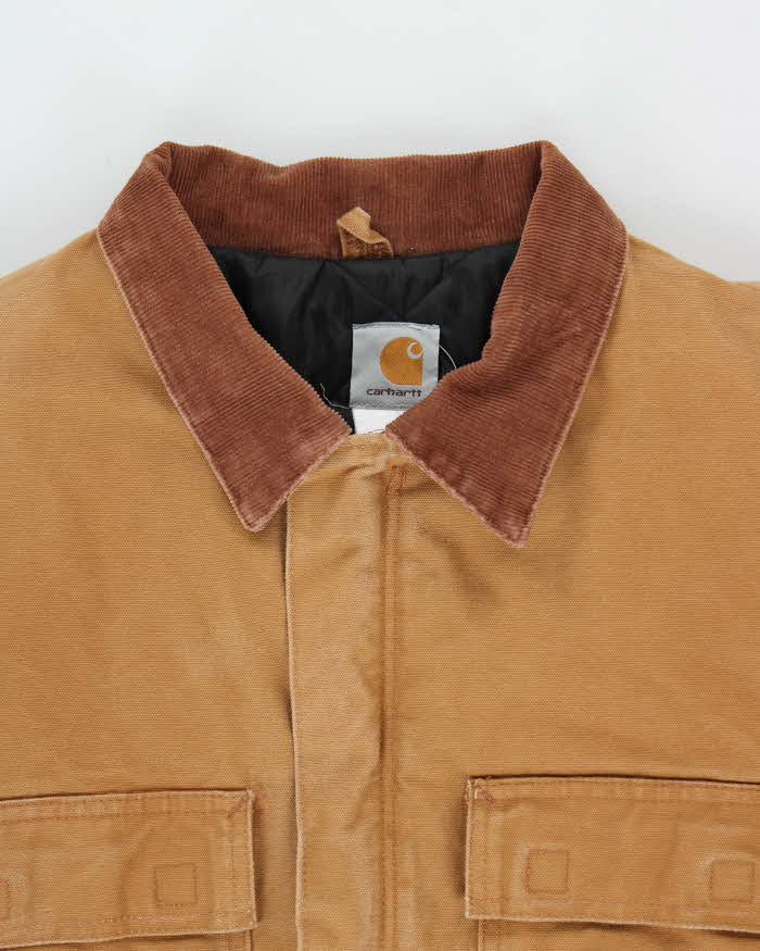 Vintage 00s Carhartt CO3 BRN Arctic Quilt Lined Duck Canvas Workwear Chore Jacket - XL