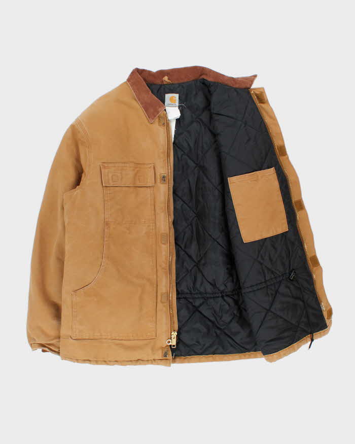 Vintage 00s Carhartt CO3 BRN Arctic Quilt Lined Duck Canvas Workwear Chore Jacket - XL
