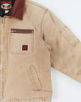 Vintage 00s Tough Duck Detroit Style Arctic Quilt Distressed Canvas Workwear Jacket - L