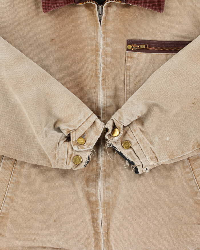 Vintage 00s Tough Duck Detroit Style Arctic Quilt Distressed Canvas Workwear Jacket - L