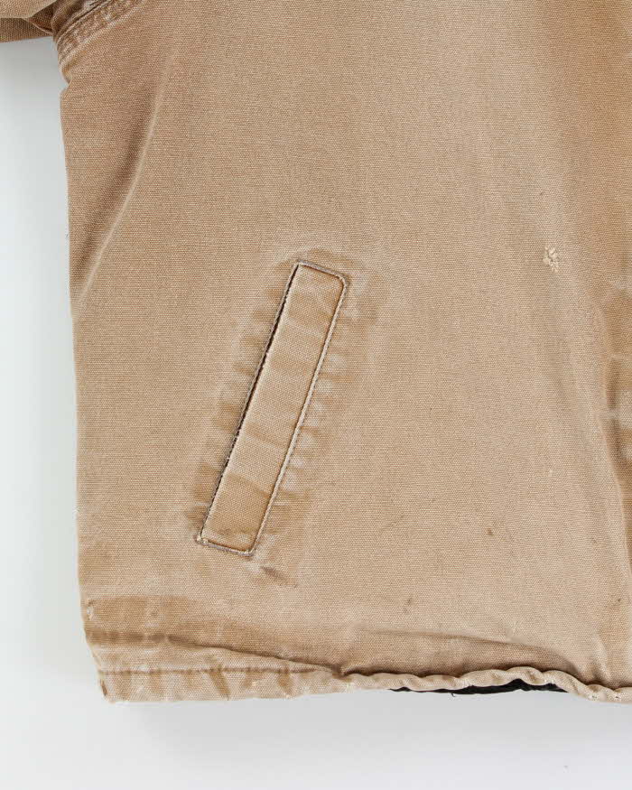Vintage 00s Tough Duck Detroit Style Arctic Quilt Distressed Canvas Workwear Jacket - L