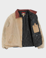 Vintage 00s Tough Duck Detroit Style Arctic Quilt Distressed Canvas Workwear Jacket - L