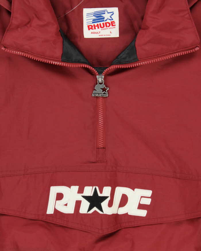 2020 Rhude x Starter Quilt Lined Half-Zip Shell Hooded Pullover - L