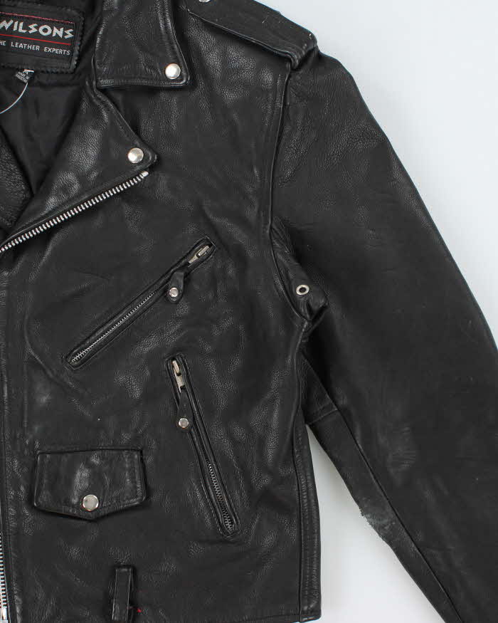Vintage 1990s Wilsons Classic Leather Biker Jacket - M