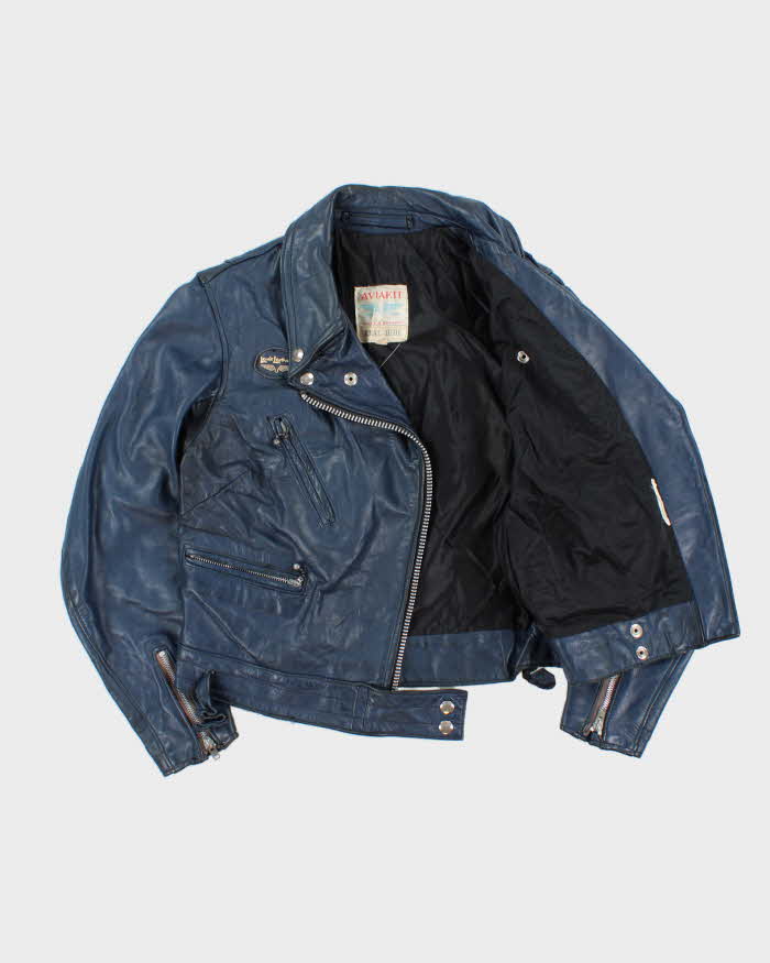Vintage 1970s Lewis Leather AviaKit Cyclone Horsehide Made In England Biker Jacket - M